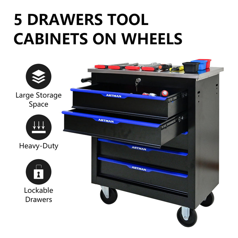 Drawer Multifunctional Tool Cart With Wheels