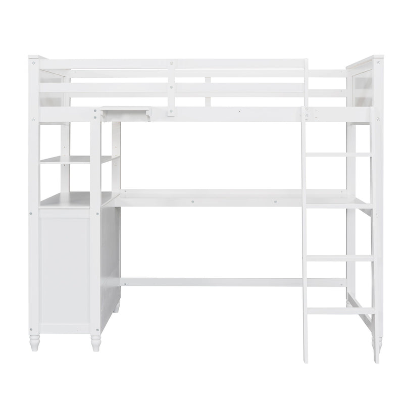 Loft Bed With Drawers With Desk And Shelves