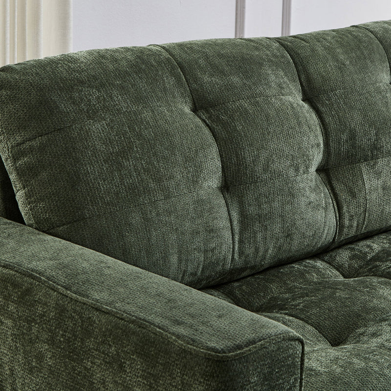 Modern Sectional Sofa U-Shaped With Movable Ottomans, tooth Speakers, LED Lights And Modular Storage