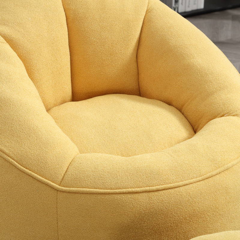 Bedding Bean Bag Sofa Chair High Pressure Foam With Footrest