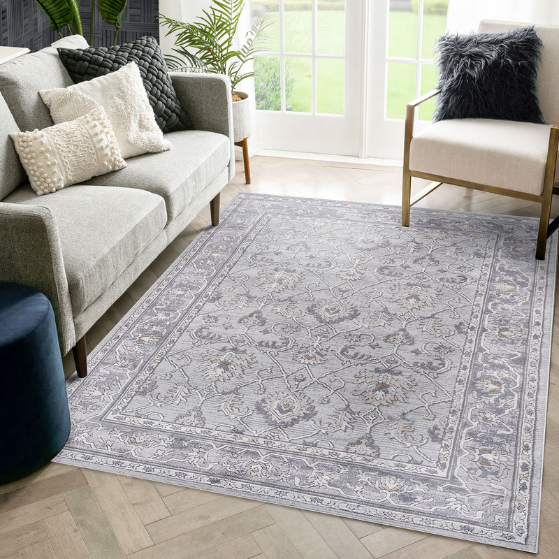 Marfi - 8' X 10' Oriental Area Rug - Ivory / Gray