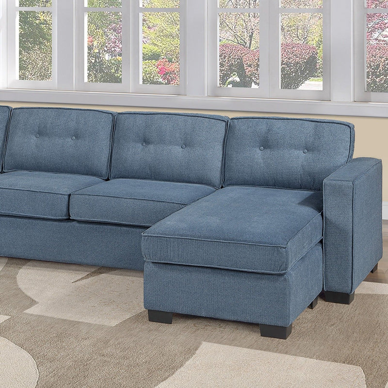 Reversible Chaise U - Sectional Couch, Living Room 3 Piece Set