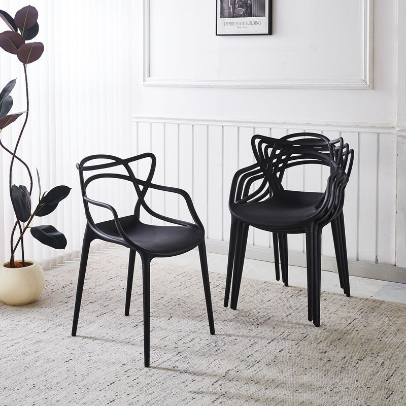 Dining Chair (Set of 4) - Black - Plastic