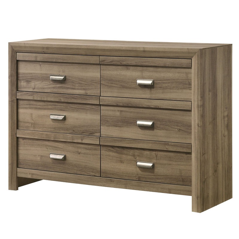 6 Drawers Storage Dresser, Bedroom Furniture - Light Brown