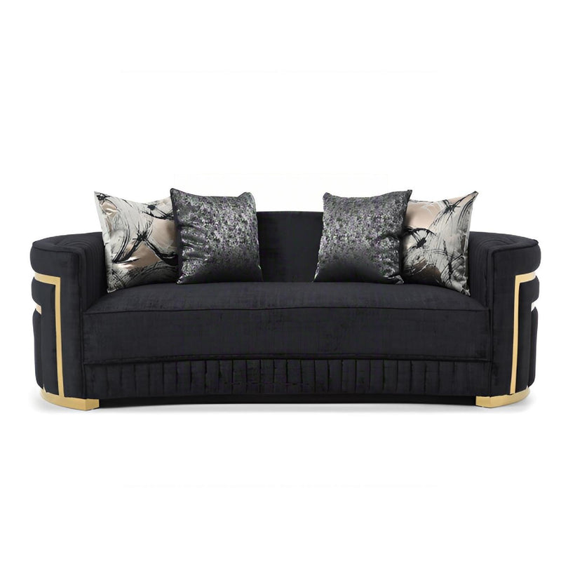 Soledad - Sofa With Upholstery And Hued Accents - Black