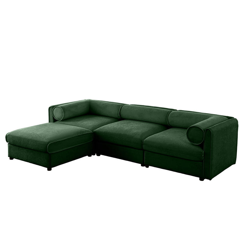 Contemporary Elegant Sofa With Storage And Ottoman