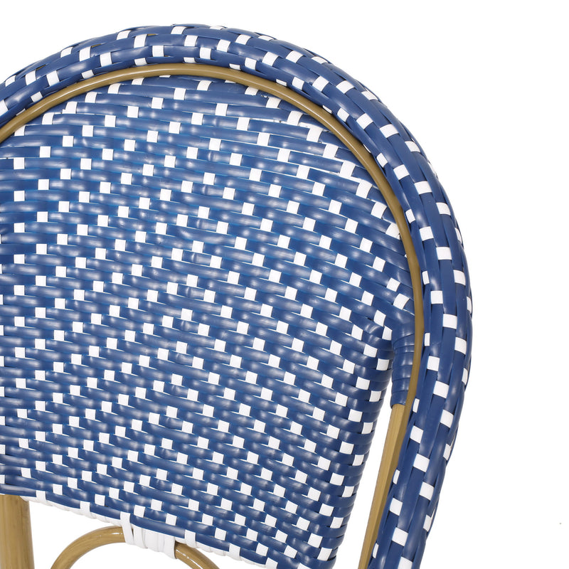Outdoor Pe Rattan French Barstool Set