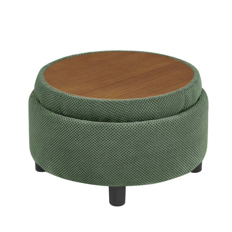 Storage Round Footstool Table Ottoman