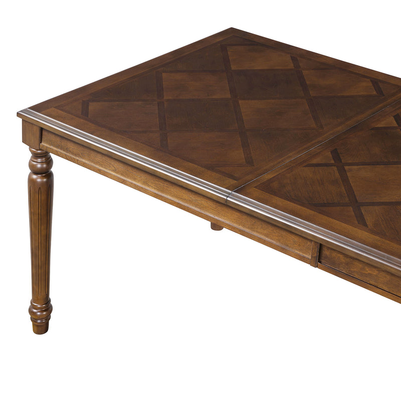 Rectangular Dining Table With Framed Top And Turned Legs - Walnut