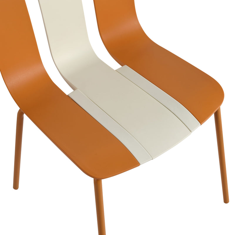 Modern Striped Blocking Single Chairs, Waterproof And Fade Resistant (Set of 4)