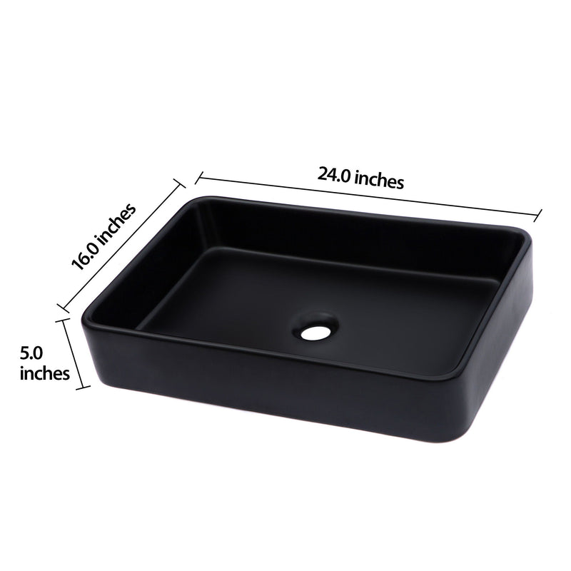 Modern European Design Ceramic Rectangular Vessel Bathroom Sink