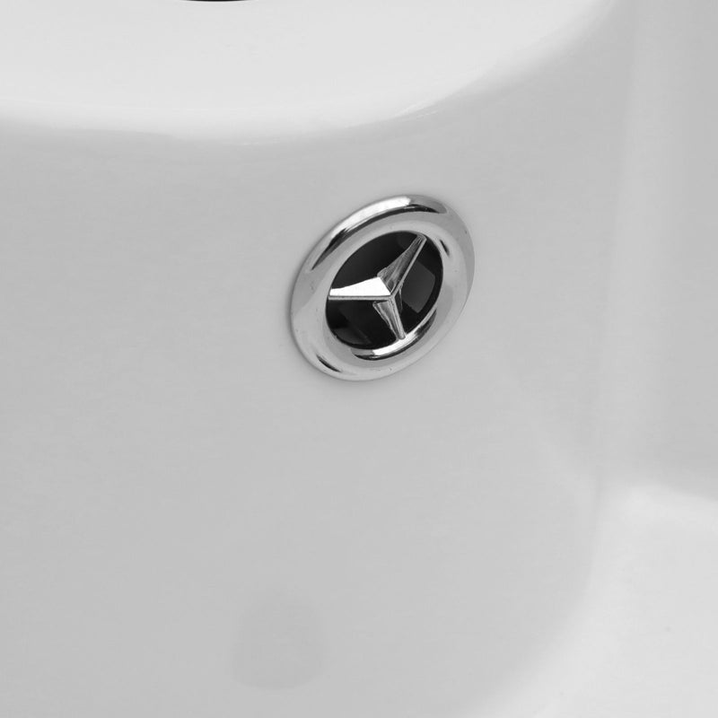 15" Pedestal Sink With Space Saving Design, Smooth Non Porous Surface For Powder Rooms - White