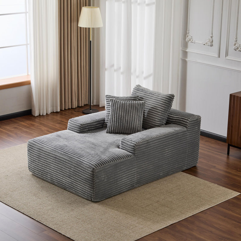 Oversized Chaise Lounge Chair Cozy Cloud Couch With 3 Throw Pillows And Wide Armrest
