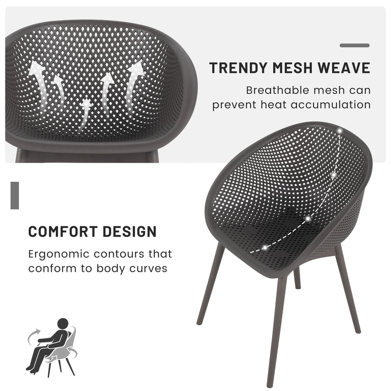 2 Piece Durable Single Chair With Hollow Out Design
