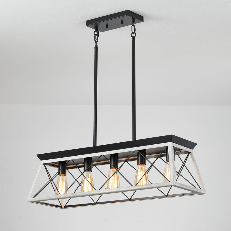 Chandelier Pendant Light For Dining Room Kitchen, 5 Light Fixture With Adjustable Height