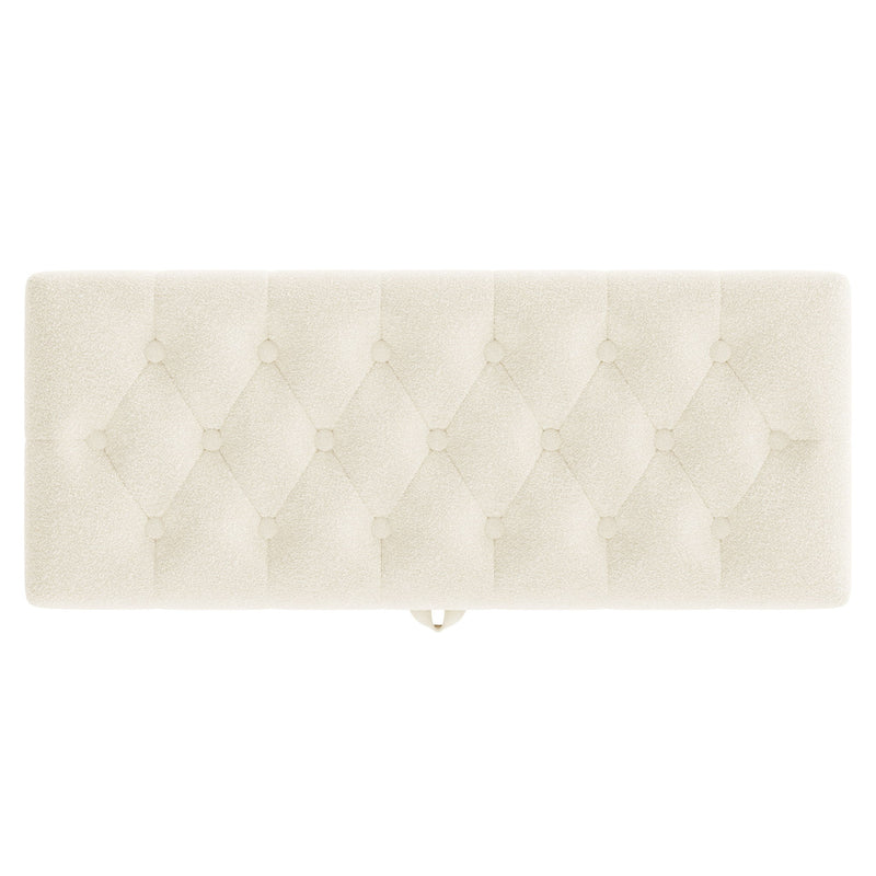 Modern Tufted Storage Ottoman Bench With Metal Legs