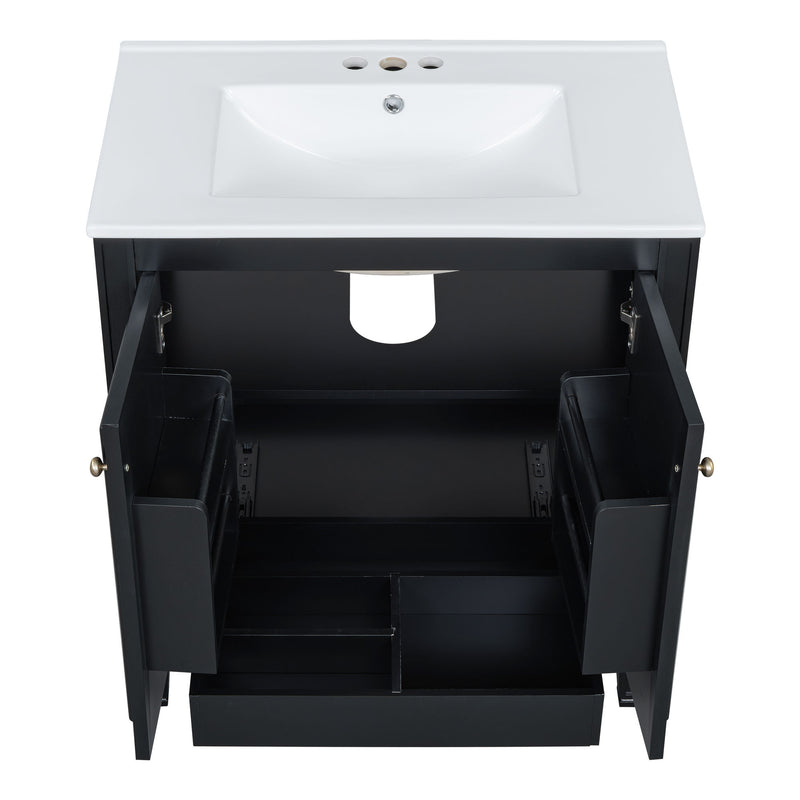 Bathroom Vanity With Sink With 2 Doors And Adjustable Shelf