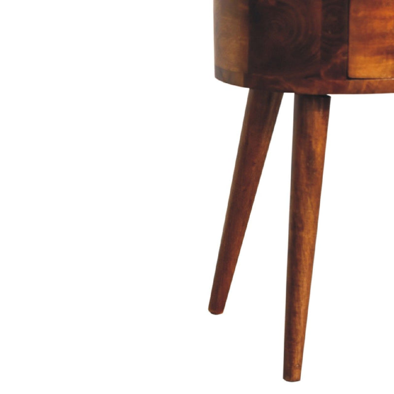 Mini Rounded Nightstand - Chestnut