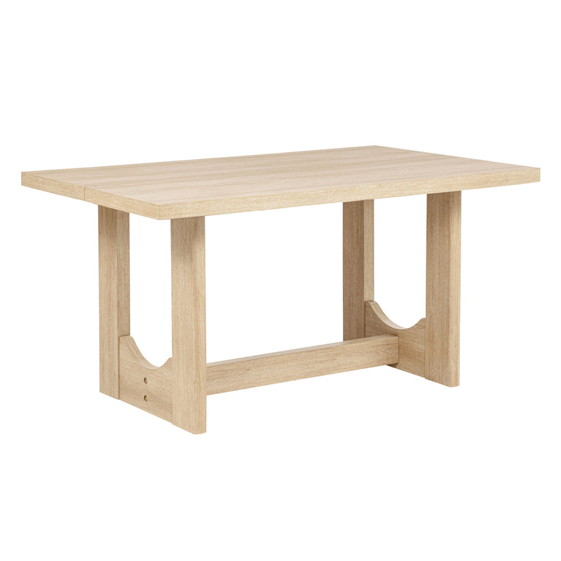 6 Piece Rectangular Kitchen Table Set With Bench And 4 Upholstered Chairs For Kitchen - Light Oak