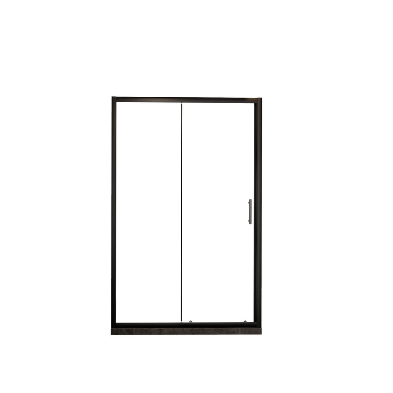 Single Sliding Shower Door, Thick Clear Tempered Glass Shower Door With Stainless Steel Handle