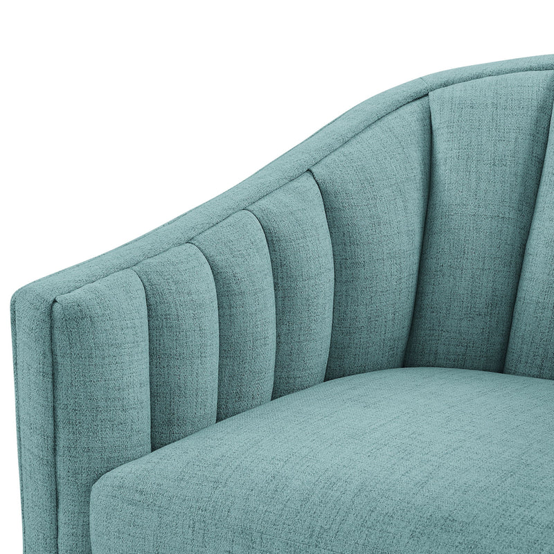 Solitude - Skirted Swivel Accent Chair With Hemp Like