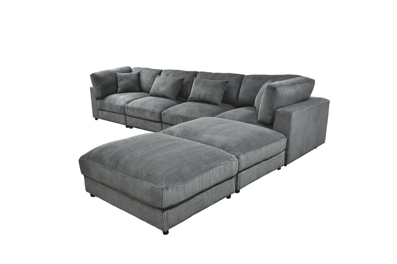 Upholstered Modular Sectional & Custom Configuration And Toss Pillows