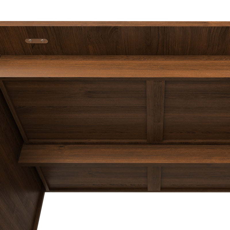 Dining Set With 4 Chairs, Table With Drawers & Open Shelf - Walnut