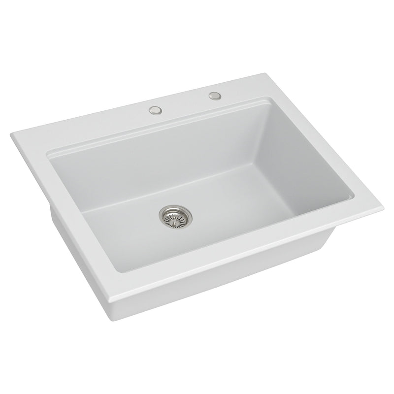 Quartz Kitchen Sink 30" X 22" Granite Composite Workstation Drop In Sink - White