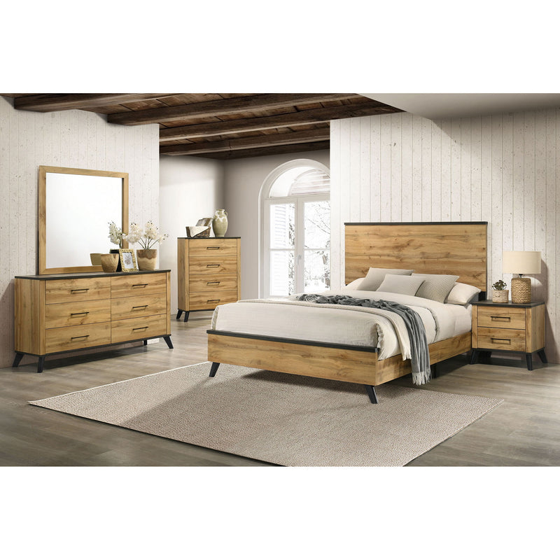 Georgina - 6 Drawer Dresser With Mirror - Natural Wood