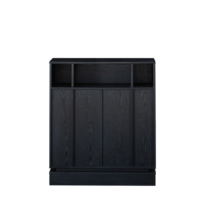 Fluted Sideboard Buffet Cabinet With 2 Doors And Adjustable Shelf, Storage Cabinet For Entryway