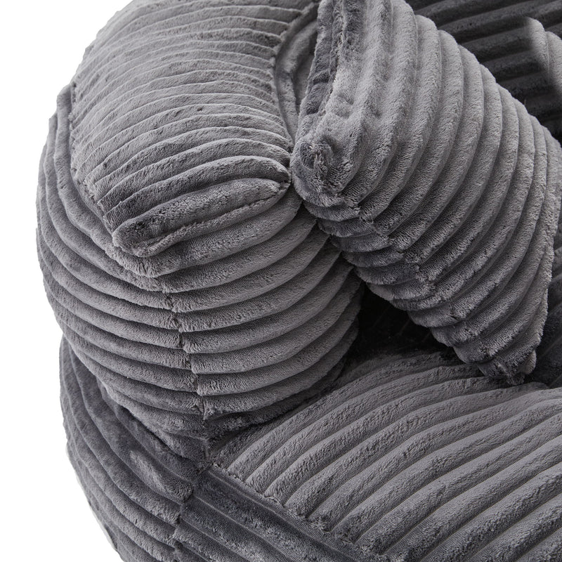 Oversized Bean Bag Chair With 3 Pillows & Armrest - Dark Gray