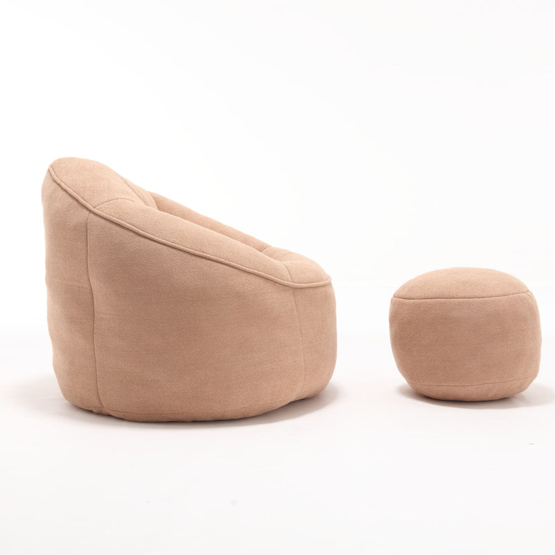 Bedding Bean Bag Sofa Chair High Pressure Foam With Footrest