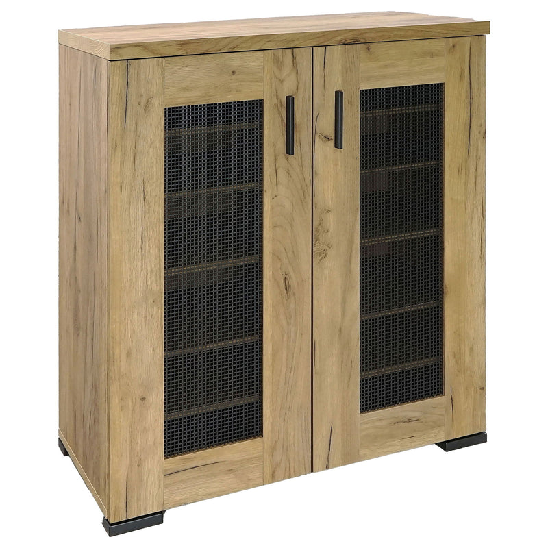 Door Accent Cabinet With Screens - Brown