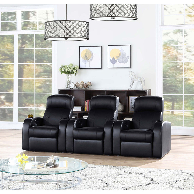 Upholstered Recliner With Cup Holder Comfort Lounge Chair - Black