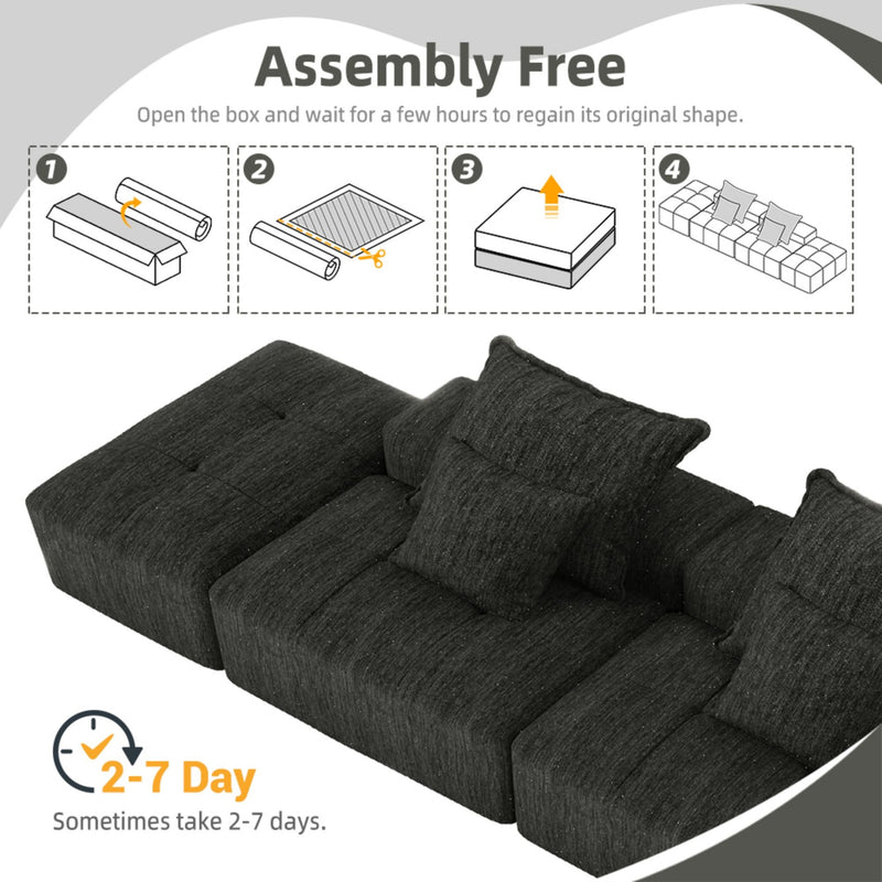 Modern Oversized Diy Combination, Modular Sectional Sofa With Pillows