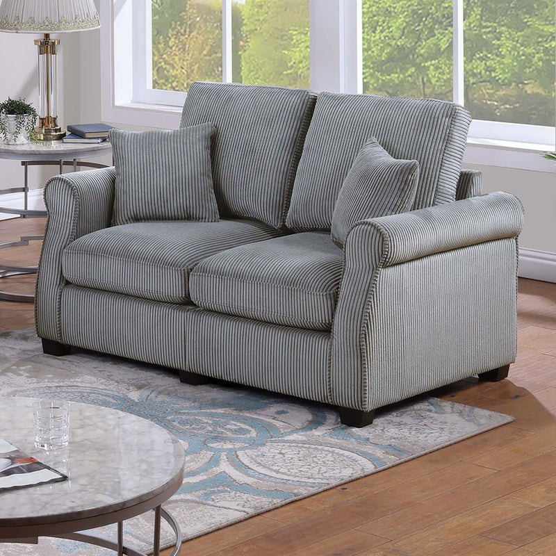 Contemporary 2 Piece Sofa Set With Matching Pillows