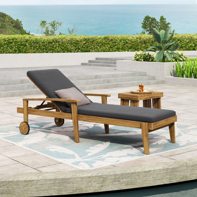 Jason - Chaise Lounge Adjustable Acacia Wood Outdoor Furniture