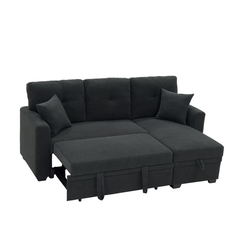 Sleeper Sectional With Pull Out Bed, Reversible Chaise