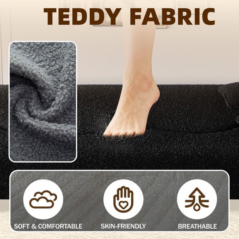 Modern Floor Sofa With 2 Pillows, Twin Size For Living Room