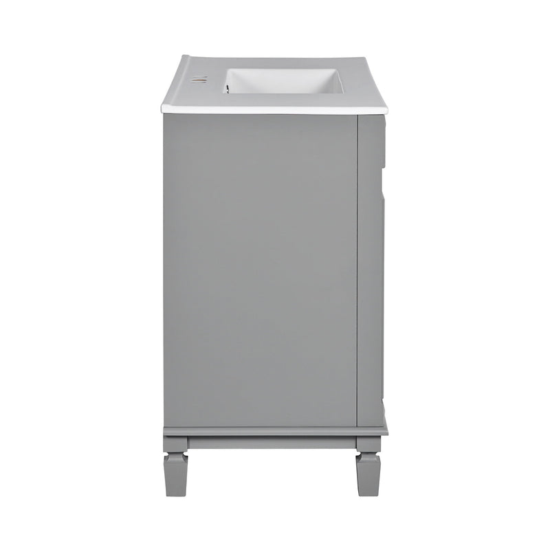 Bathroom Vanity With Top Sink, Basin On Cabinet With 2 Soft Closing Doors And 2 Drawers