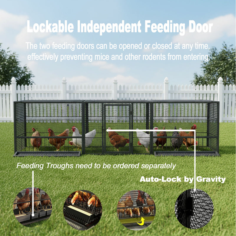 Thickened Chicken Coop For Outdoor - Black / Silver
