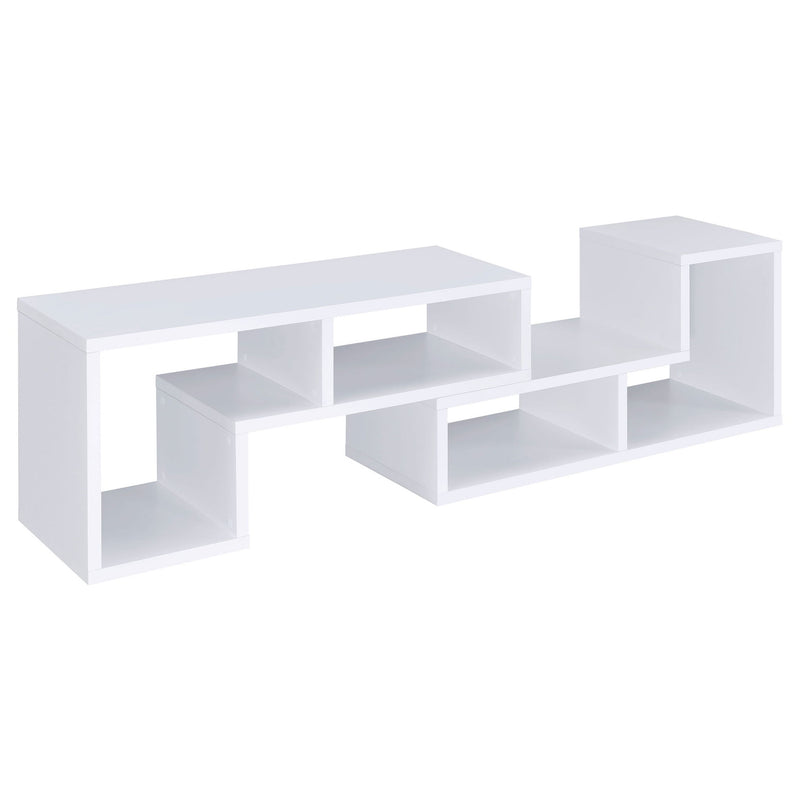 Convertable L-Shaped Bookcase With Open Shelves - White