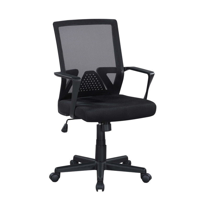 Ergonomic Height Adjustable Office Chair With Armrest - Black