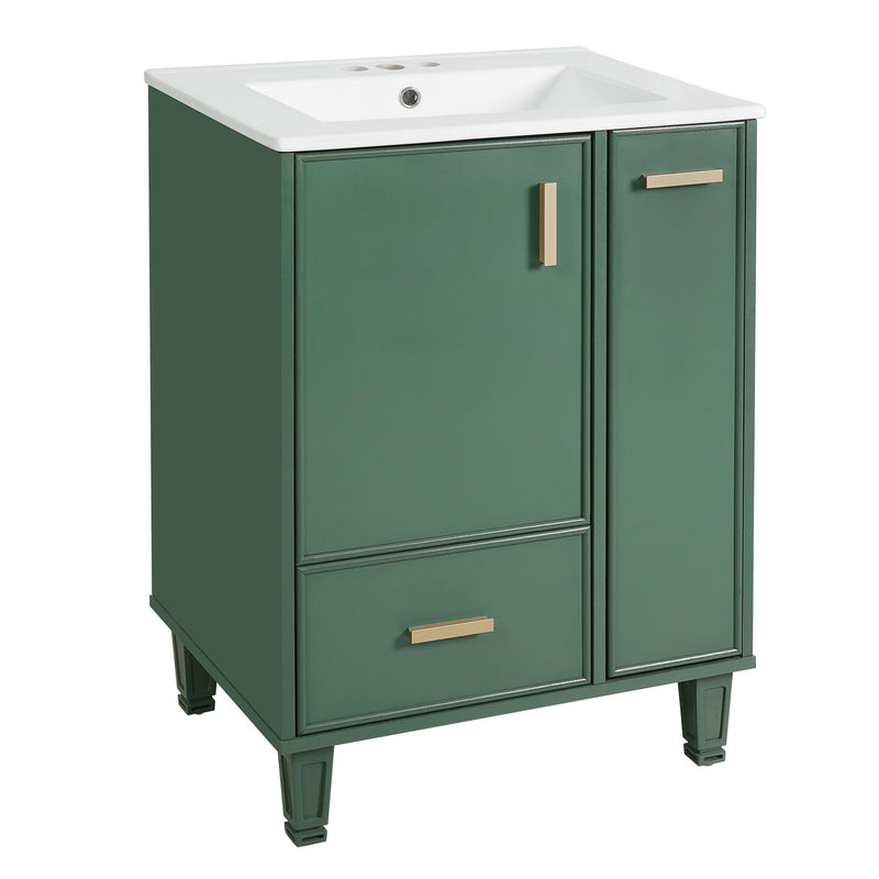 Bathroom Vanity With Sink, Deep Drawer, Door Shelf, 2 Tier Basket