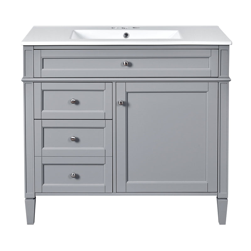 Bathroom Vanity With Top Sink, 2 Drawers And Tip Out Drawer