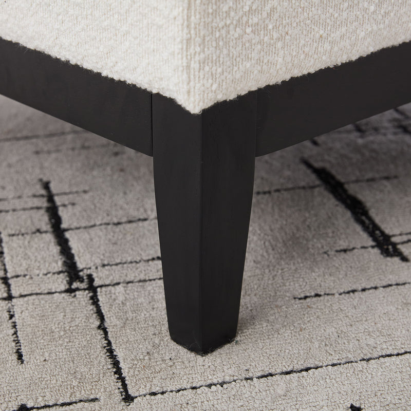 Upholstered Storage Ottoman With Reversible Lid Coffee Table With Rubberwood Legs
