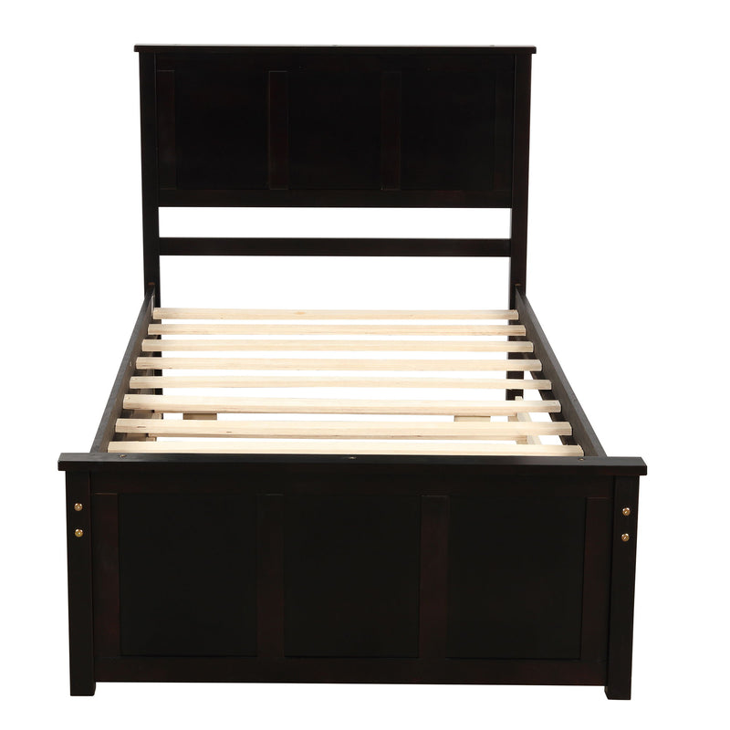 Platform Storage Bed With 2 Wheel Base Drawers