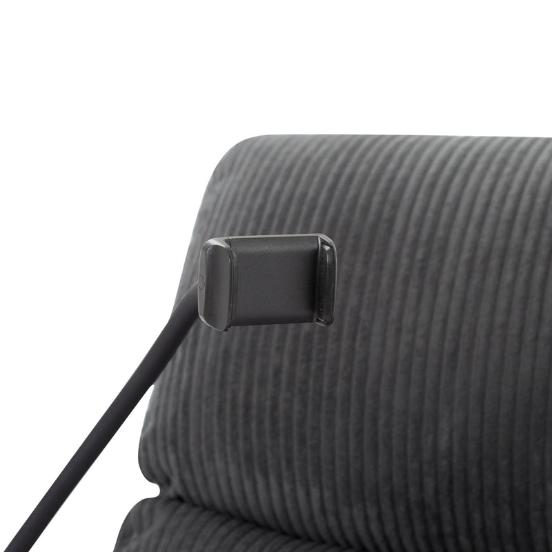 Adjustable Manual Recliner, Ergonomic Lounge Chair With Phone Holder And 2 Cup Holders