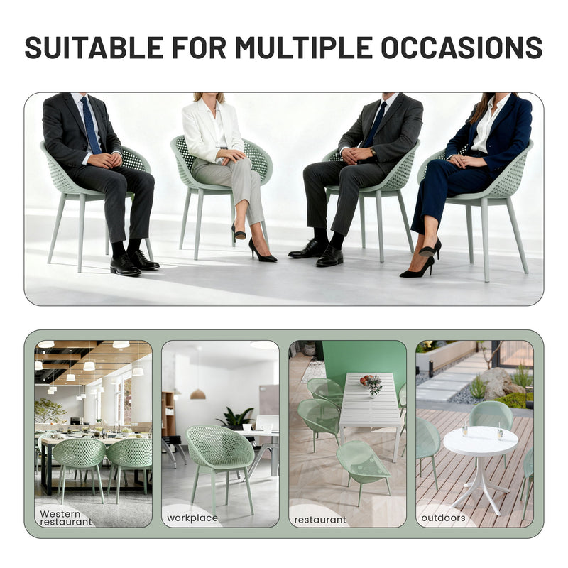 2 Piece Durable Single Chair With Hollow Out Design