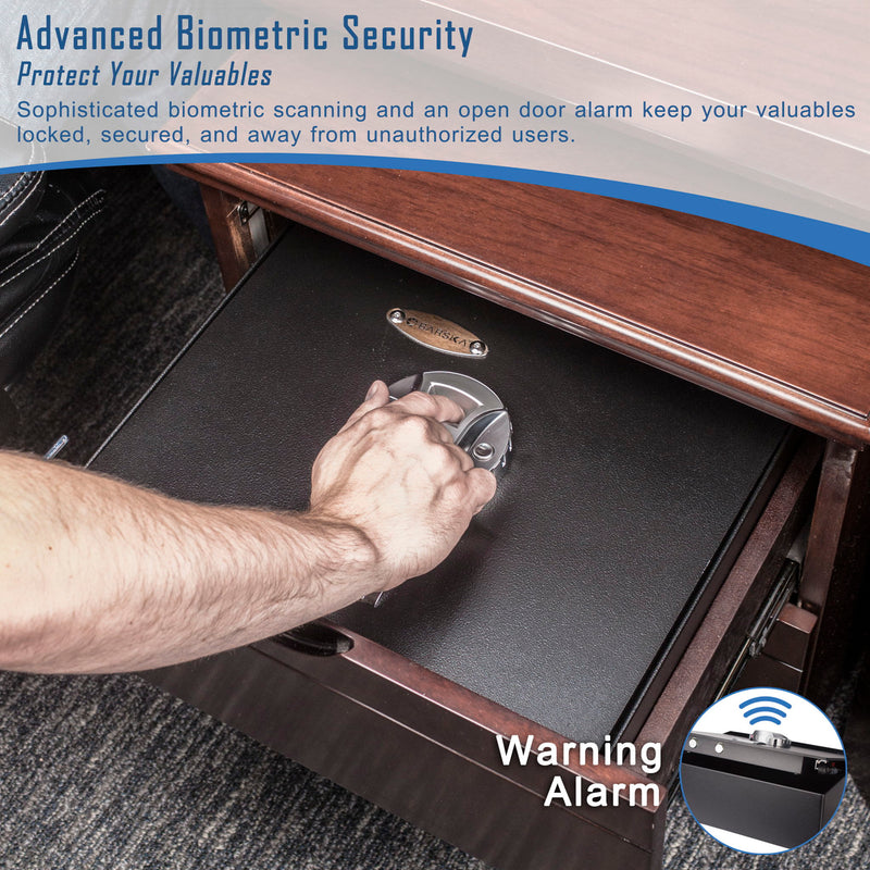 0 23 Cu Ft Top Opening Biometric Security Safe - Black